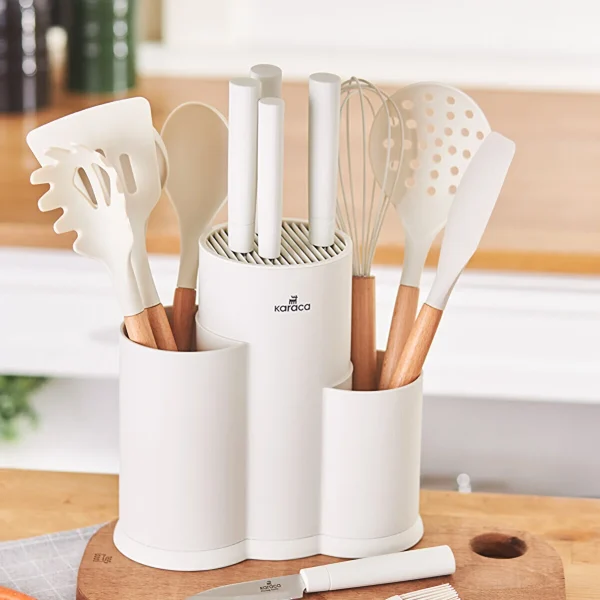 خرید سرویس چاقو و سرو 14 پارچه کاراجا Burby سفید اصل ترکیه