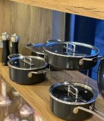 خرید سرویس قابلمه 9 پارچه کاراجا Swiss crystal مشکی اصل ترکیه
