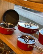خرید سرویس قابلمه 9 پارچه کاراجا Swiss crystal قرمز اصل ترکیه